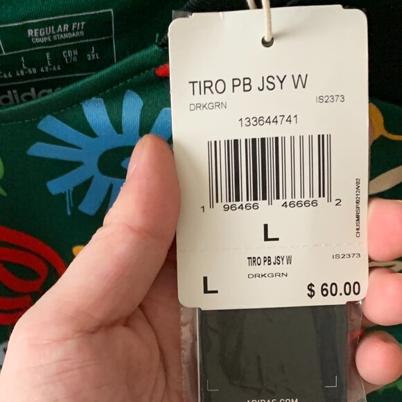 ADIDAS Women's TIRO 24 Prime Blue Aeroready Jersey in Dark Green Sz LARGE - Picture 5 of 7